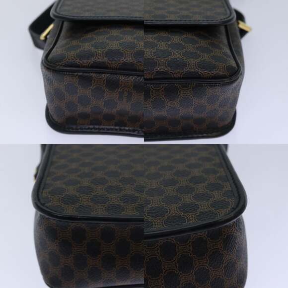 CELINE Macadam Canvas Shoulder Bag Pvc Leather Black - Picture 10 of 12